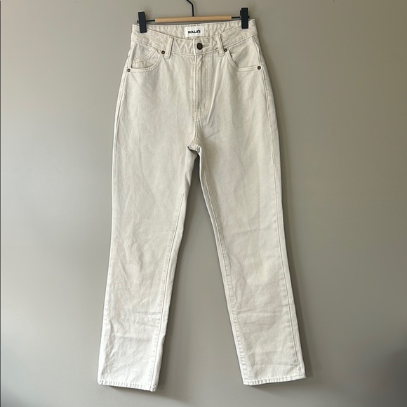 Rolla’s Original High Rise Straight Leg Jeans Size 24 Off-White/Cream‎ - Picture 1 of 7